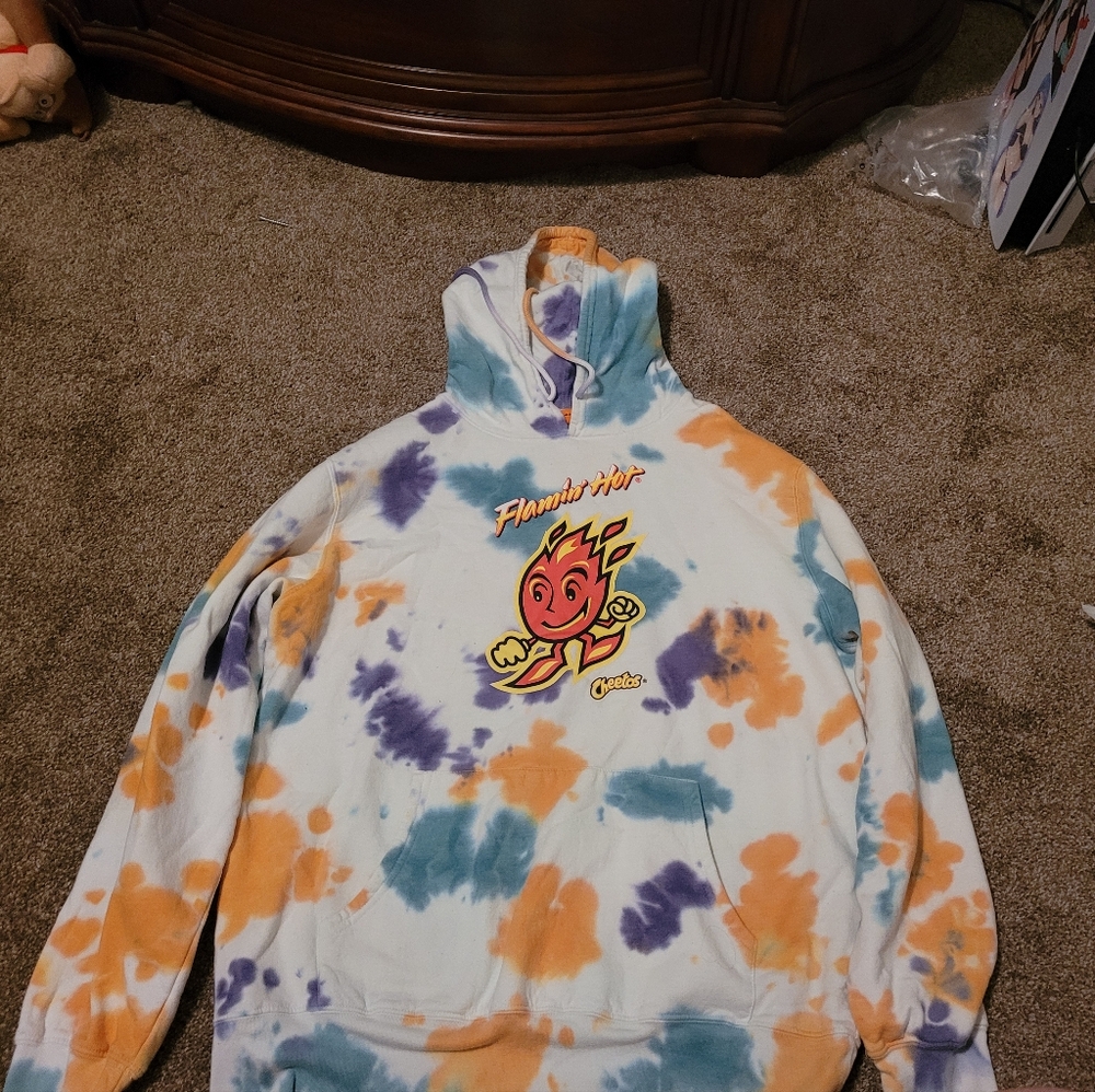 Large Hot Cheetos Tie Dye Hoodie